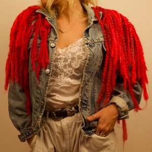 super funky, custom designed yarn denim jacket!